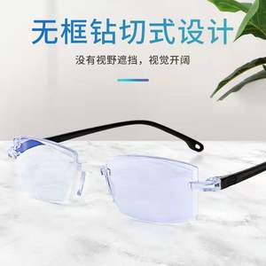 Lunettes de lecture sans monture Fire Wolf Star +1.50 avec verres anti-lumière bleue unisexe pour hommes et femmes - Product Image 3