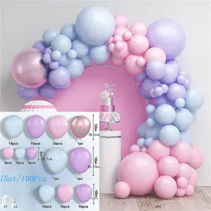 100pcs macaron joyeux anniversaire mariage ballon arc ensemble ballons décorations de fête