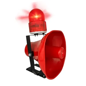 Jqe877 sirene de buzina industrial, 50w, som de emergência e luz, alarme, led vermelho, piscando, luz de aviso estroboscópica, com controle remoto