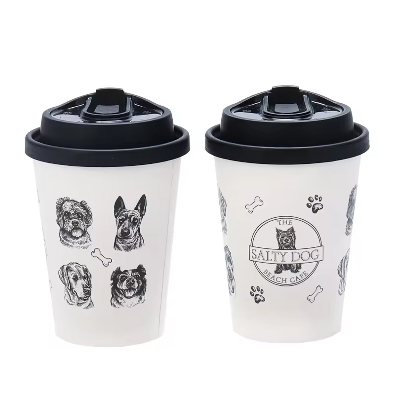 High Quality Disposable Double-Wall Paper Cups Eco-Friendly PE Coat Custom Logo Biodegradable for Hot Cold Beverages Stamping