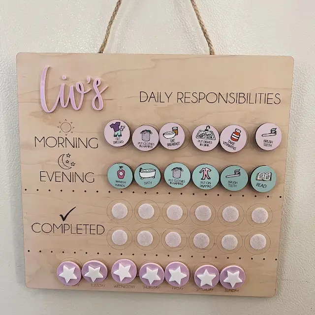 Custom Kids Daily Responsibility Board Rhythm cards wood Visual Schedule Daily Routine Chart wooden for kids gifts