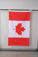 Drapeau canadien en stock 3*5 pieds en polyester, motif feuille d'érable, vente en gros directe d'usine de Chine