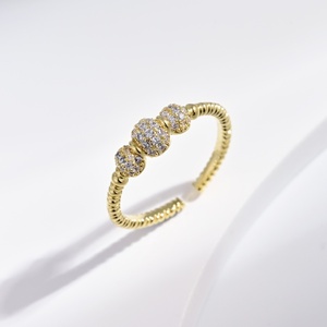 custom plata 925 <b>sterling</b> <b>Silver</b> Minimalist Yellow Gold Plated <b>ring</b> Ball Shape <b>Adjustable</b> Everyday Wear <b>adjustable</b> finger <b>rings</b> - Product Image 1