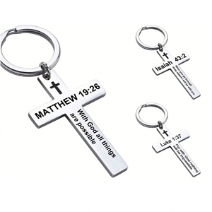 Llavero con Cruz de Jesús, Llaveros de Metal con Versículo Bíblico, Regalos Religiosos Cristianos para Bautizo, Llavero con Mini Biblia - Product Image 2