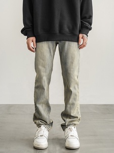 OEM FOG Private Blue Brand Drop Shipping Stock Flared Pants Stacked Flare Leg Cheap Flared <span class=keywords><strong>Jeans</strong></span> for Men - Product Image 2
