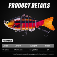 Umpan Pancing Ikan Nila Kualitas Terbaik 9.7Cm-14.5G 6 Bagian Umpan Berenang Plastik