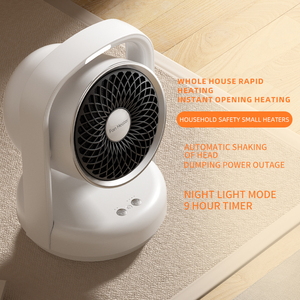 พัดลมฮีตเตอร์ตั้งโต๊ะพกพา QIATAILI 220V 1500W PTC เครื่องทำความร้อนไฟฟ้าในบ้านพร้อมลำโพง ระบบส่ายอัตโนมัติ - Product Image 5