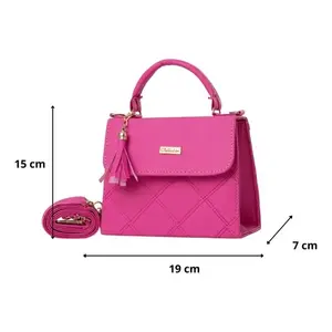 Bolso Bandolera Freda Buganvilia para Mujer de Fana, en Cuero con Diseño Acolchado de Diamantes, Borla, Cierre de Cremallera, Correa Única, Estilo Moderno, para Uso en Verano - Product Image 3