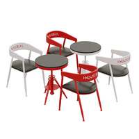 Ensemble table et chaises de bistrot vintage SUNYARD en fer, mobilier de restauration commercial pour café, bar, restaurant, terrasse, couleur et taille personnalisées