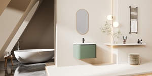 Meuble-lavabo mural moderne incurvé <span class=keywords><strong>MEBO</strong></span> pour salle de bain - Product Image 5
