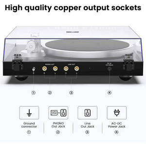 Tocadiscos Hi-Fi BT con Plato de Aluminio Fundido a Presión, Cartucho de Imán Móvil, Reproductor de Vinilo para el Hogar y el <span class=keywords><strong>Estudio</strong></span> - Product Image 3