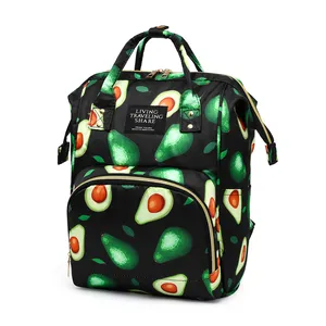 New High capacity avocado tote bag light mother and baby bottle warmer diaper bag Fashion mummy water proof backpack