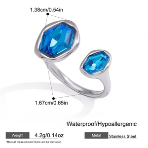 Nuevo Anillo Sencillo Vintage de Forma Irregular Chapado en Oro, Anillos de Acero Inoxidable para Mujer, Joyería de Moda al por Mayor - Product Image 6