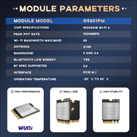 Módulo Transmisor Bluetooth Multidispositivo O9201PM WiFi 6 1200Mbps 2T2R M.2 PCIe BT5.4 LE Audio Mesh para Drones