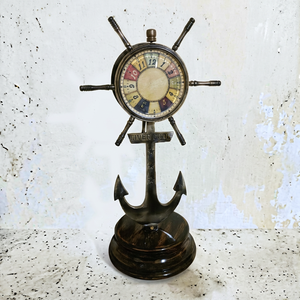 Vintage <b>Ship</b> <b>Wheel</b> Desk Clock Anchor Table Clock Nautical Decorative Clock for Home Office Gift - Product Image 1