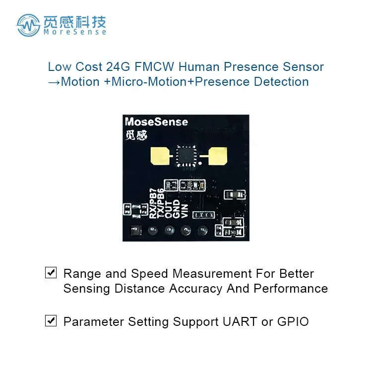 Biaya rendah 24GHZ FMCW milimeter modul Radar gelombang kehadiran manusia Sensor detektor hunian IOT Sensor pintar