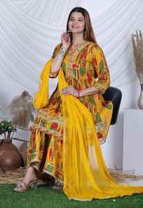 Nouvelle collection de sharara ethniques en rayonne, best-sellers, avec dupatta à lacets, pour les occasions festives - Product Image 2