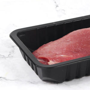Barquette jetable en plastique PP pré-fabriquée pour viande, modè<span class=keywords><strong>le</strong></span> 1812-5, noire, fraîche, pour canard braisé, pieds de <span class=keywords><strong>poulet</strong></span>, à emporter - Product Image 4