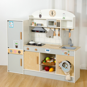 YOUBEIER Ensemble de cuisine <span class=keywords><strong>en</strong></span> <span class=keywords><strong>bois</strong></span> personnalisé le plus populaire pour enfants avec <span class=keywords><strong>réfrigérateur</strong></span>, pour les 2-7 ans, jeu d'imitation et entraînement physique - Product Image 2