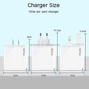 6 porte 160W caricatore rapido USB <span class=keywords><strong>A</strong></span> + tipo <span class=keywords><strong>C</strong></span> con il telefono cellulare LED ricarica rapida adattatore di alimentazione PD USB-<span class=keywords><strong>C</strong></span> 160W - Product Image 6