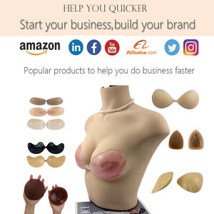 Soutien-gorge invisible push-up sexy sans bretelles ni dos en silicone adhésif à forte tenue, bonnets en tissu perforé, imperméable, lavable et sans couture - Product Image 4