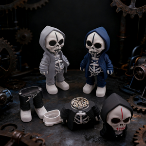 เครื่องบดสมุนไพรแบบใหม่ 4 ชิ้น ดีไซน์สร้างสรรค์รูปหัวกะโหลกสำหรับฮาโลวีน เครื่องบดโลหะสำหรับบดยาสูบ - Product Image 6