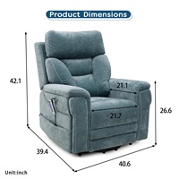 Geeksofa Chaise inclinable électrique à cinq moteurs avec appui-tête électrique et soutien lombaire pour les personnes âgées