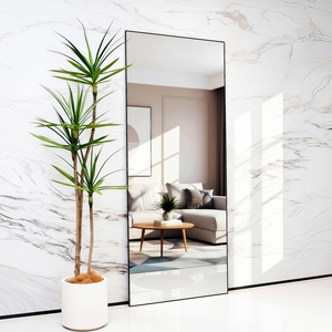 High-quality, modern, full-length, freestanding rectangular glass <b>mirror</b> <b>frame</b>; tempered glass wall-mounted bedroom <b>mirror</b> - Product Image 2