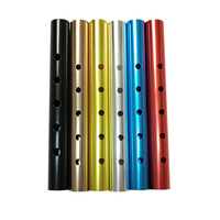 Béquille carrée en alliage d'aluminium rétractable à deux sections à quatre pattes avec lumière rotative