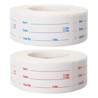 4 rouleaux de 2000 étiquettes adhésives amovibles, écologiques, résistantes à la chaleur, durables, pour dates, faciles à écrire, pour congélateur et réfrigérateur, 1x2 pouces