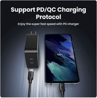 Cable de Carga Rápida USB C a USB C UGREEN US562 PD100W 5A, Cable con Carcasa de TPE Tipo C de 5A para iPhone y MacBook, Cable de Material de PVC Negro