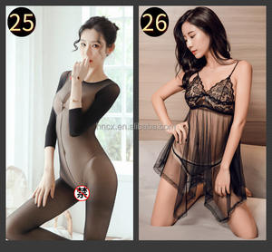 Nouveau jouet sexuel sans entrejambe, gros mamie évider bas de filet de pêche sexy, lingerie Sissy, ensemble de bas de corps complet - Product Image 1