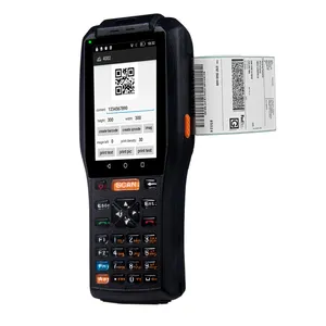 Logistics and inventory management 4inch 4G LTE handheld android PDAs with built in thermal printer
