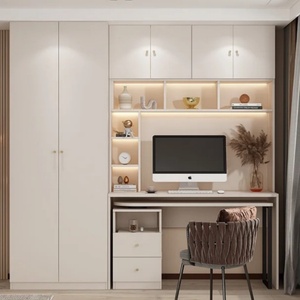 Hiện đại đơn giản tất cả-trong-một thiết kế tùy chỉnh góc tủ sách gỗ rắn và bàn tùy chỉnh góc tất cả-trong-một đơn vị - Product Image 3