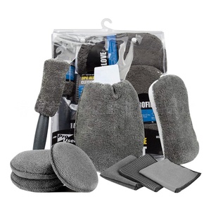 9 Piece Microfiber Car Cleaning Kit Automotive Detailing Towel Set Wash Applicator Pads Wheel Cleaning Tools - Product Image 1