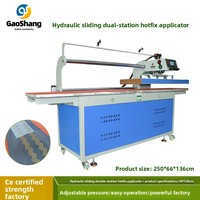 Mesin Press Transfer Panas Hidrolik Otomatis Dua Stasiun untuk Aplikasi Pakaian, Kaos, Spanduk, dan Rhinestone 110-220V