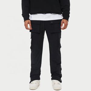 Baggy Mens Streetwear Side Pockets Technical Stretch <strong>Popper</strong> Detail Cargo Pants Wholesale Custom Blank Nylon Cargo Pants for Men - Product Image 2