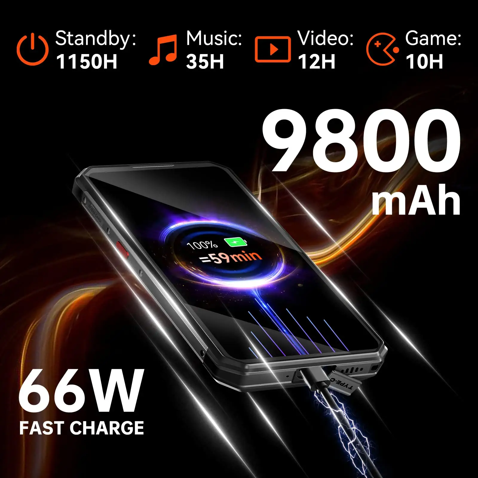 OUKITEL WP21 çift ekran 9800mAh 12GB + 256GB 64M kamera 120Hz NFC küresel sürüm güçlendirilmiş akıllı telefon cep telefonu cep telefonu