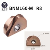 Plaquettes de fraisage à bout sphérique en carbure BNM160-M pour l'usinage de profilés en acier d'outillage, plaquette de fraisage à bout sphérique demi-rond