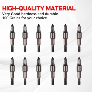 Maßgefertigte Feldspitzen 100gr Pfeilspitze mit O-Ring für 6,2mm Schaft Stahl Einschraubbare Pfeilspitzen - Product Image 5