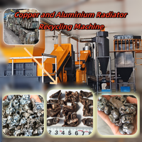 Équipement de recyclage de radiateurs usagés 2500 kg/h avec tri photoélectrique automatique pour échangeurs de chaleur