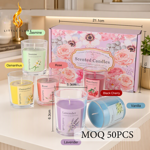 Lilin Aroma Mewah Ukuran Kecil dalam Stoples Kaca Lavender Jasmine Mawar Vanila Set Sampel Lilin Wangi Label Pribadi OEM ODM - Product Image 2