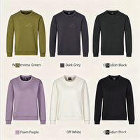 Sweat-shirt en molleton à col rond avec logo personnalisé en relief, respirant, doux, à manches longues, idéal pour les trajets urbains et les activités de plein air