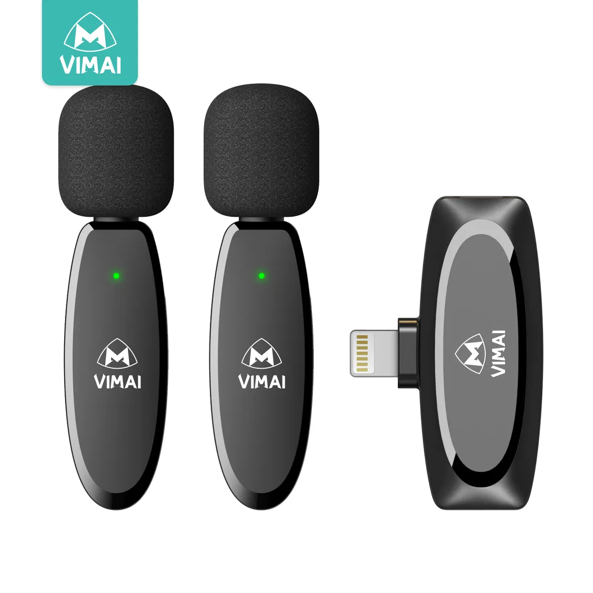 VIMAI-Micrófono de solapa profesional, Mini, pequeño, sin aplicación, Lavalier, inalámbrico, para Iphone