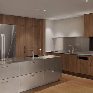 Muebles de armario de cocina de acero inoxidable 2025 personalizados Sunrise 304 diseño moderno con características impermeables a prueba de herrumbre - Product Image 1