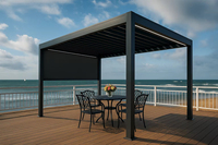 Pergola moderne en aluminium pour patio extérieur, gazebo imperméable avec toit motorisé, lames orientables, structure pare-vent pour ombrage de jardin