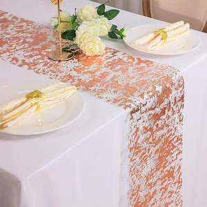Décorations <span class=keywords><strong>de</strong></span> <span class=keywords><strong>table</strong></span> pour événements, fêtes, mariages, anniversaires, Noël, <span class=keywords><strong>chemin</strong></span> <span class=keywords><strong>de</strong></span> <span class=keywords><strong>table</strong></span> en maille fine dorée métallique scintillante - Product Image 1