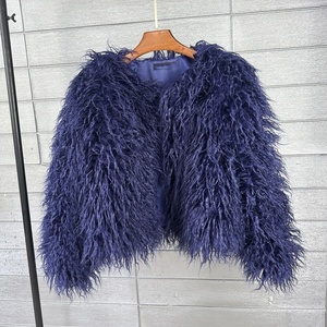 <span class=keywords><strong>Abrigo</strong></span> de piel sintética multicolor hecho de piel de oveja <span class=keywords><strong>Abrigo</strong></span> corto de mujer para ropa informal - Product Image 2