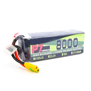 Baterai Drone FPV E88 22.2v 8000mah, paket baterai Lipo 95c dengan tampilan isi daya listrik untuk helikopter pesawat Quadcopter RC