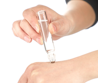 Flacons compte-gouttes cylindriques en verre pour huiles essentielles 5ml, surface transparente, vente en gros, emballés, portables, pour massage des yeux et parfum de voyage